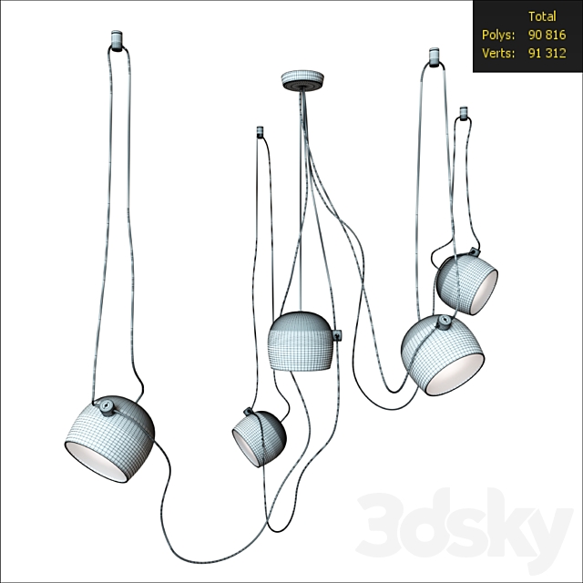 Aim 5-Point Pendant Lamp 3DS Max Model - thumbnail 2