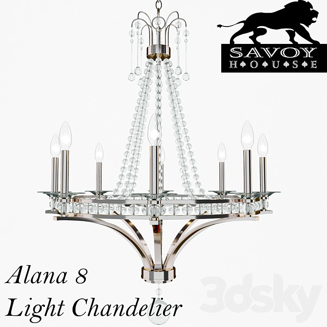 Alana 8 Light Chandelier 3DSMax File - thumbnail 1