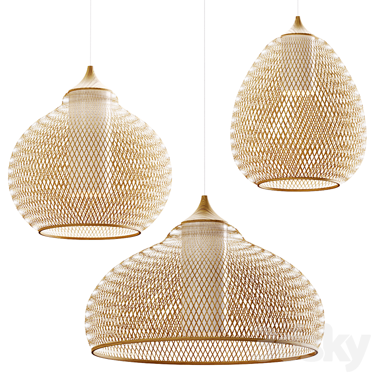 Aliexpress | Rattan pendant lamp 154 3DS Max Model - thumbnail 1