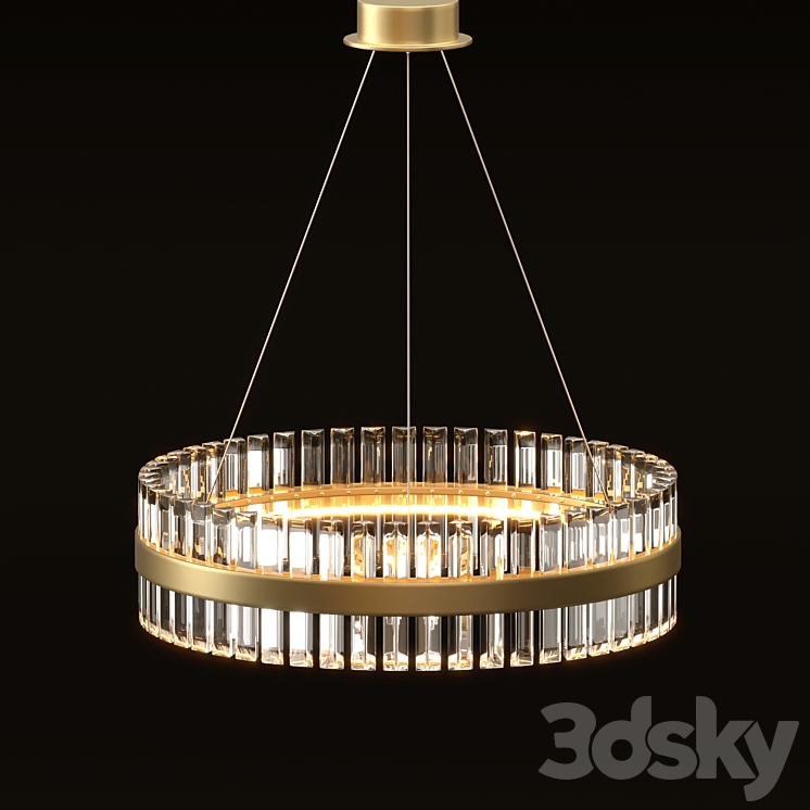 ALLIE MULTI-TIERED CASCADING GOLD CRYSTAL CHANDELIER 3DS Max Model - thumbnail 2