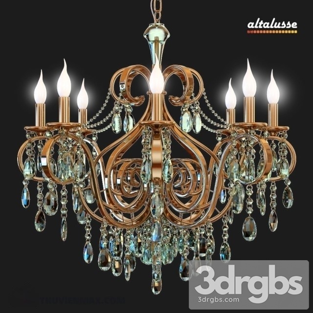 Altalusse Amber Crystal Chandelier 1 3dsmax Download - thumbnail 1