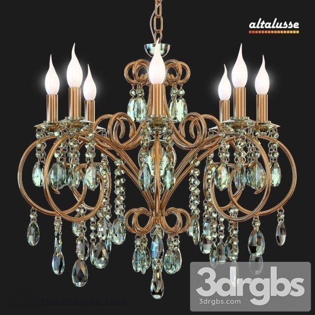 Altalusse Amber Crystal Chandelier 2 3dsmax Download - thumbnail 1