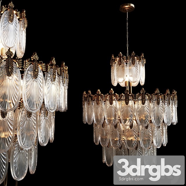 American retro glass chandelier - thumbnail 1