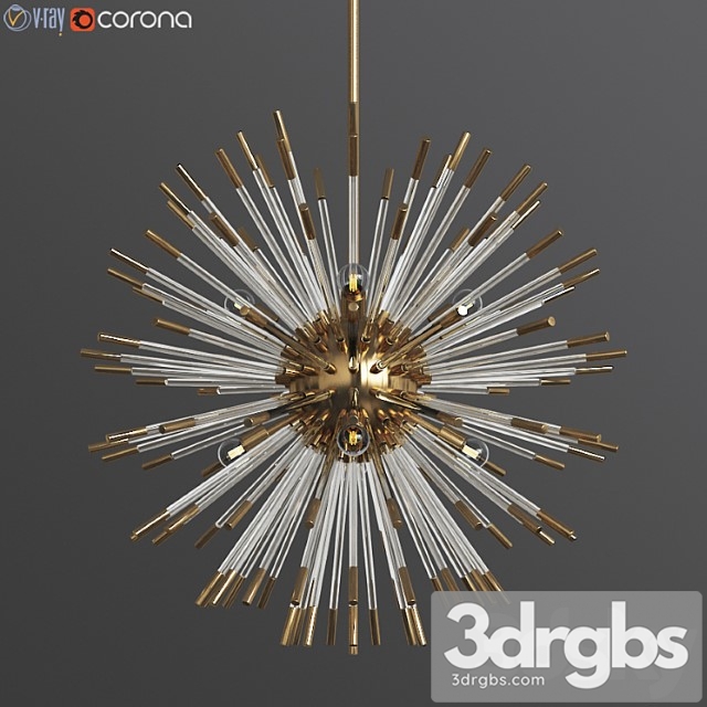 Andromeda large chandelier in brass 3dsmax Download - thumbnail 1