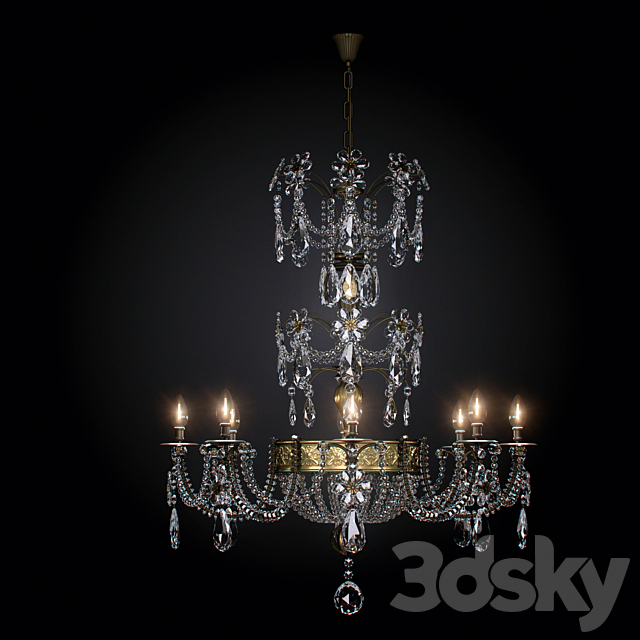 antique chandelier 3ds Max - thumbnail 1