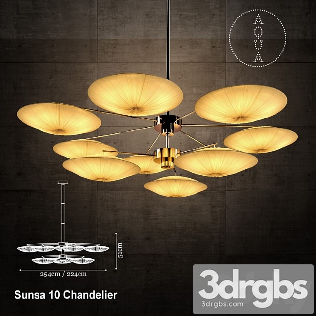 Aqua Creations Sunsa 10 Chandelier 1 3dsmax Download - thumbnail 1