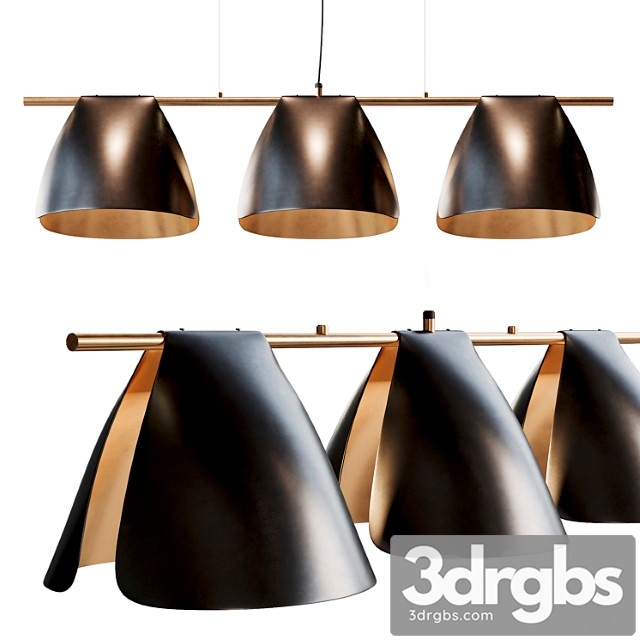 Arnau bent metal linear chandelier - thumbnail 1