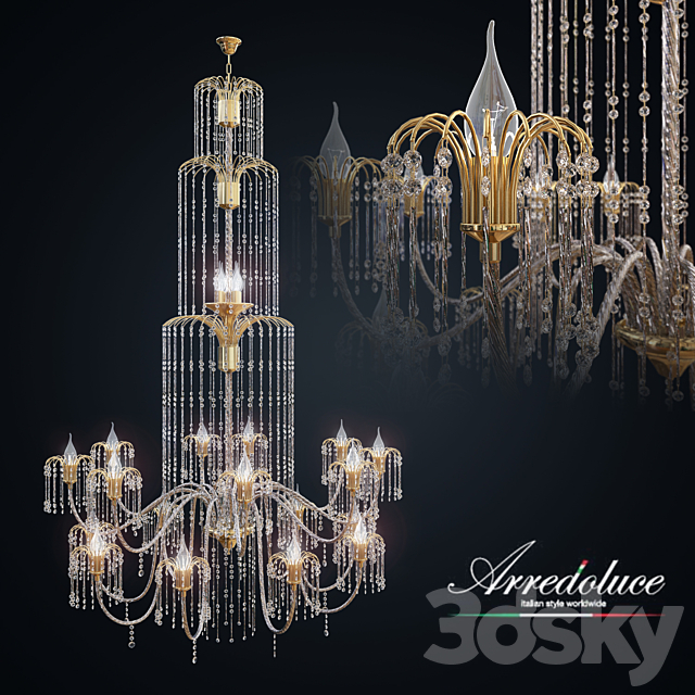 Arredo Luce Chandelier 406 3DS Max Model - thumbnail 1