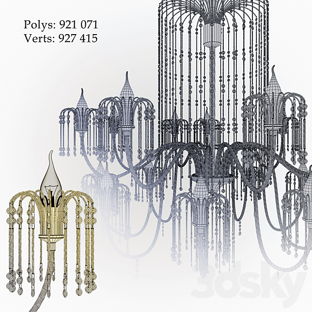 Arredo Luce Chandelier 406 3DS Max Model - thumbnail 2