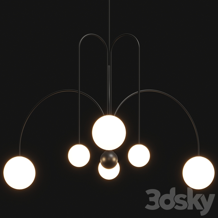 Artcraft Comet Chandelier Pendant Lamp 3DS Max Model - thumbnail 2