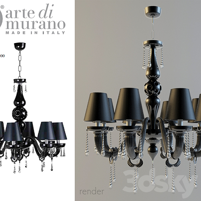 Arte di Murano Chandelier 8-7492 3DS Max Model - thumbnail 1