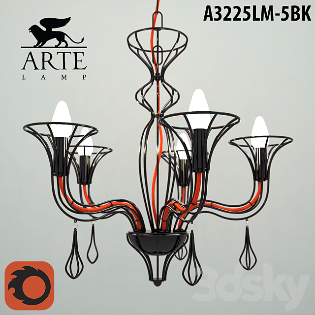 Arte lamp A3225LM-5BK 2 3DSMax File - thumbnail 1