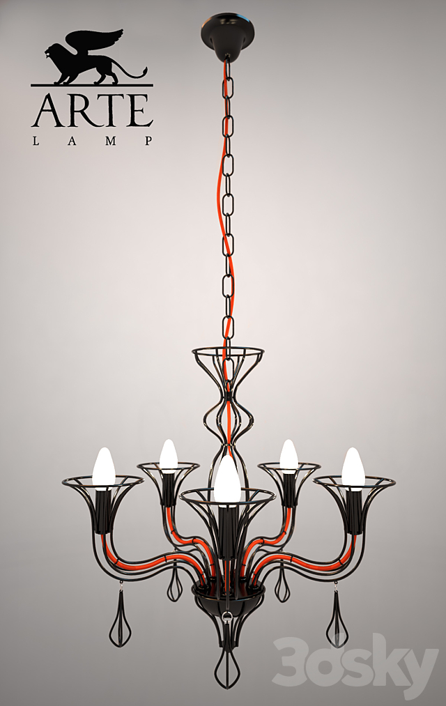 Arte lamp A3225LM-5BK 3DSMax File - thumbnail 2