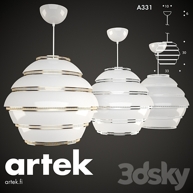 Artek PENDANT LAMP A331 3ds Max - thumbnail 1