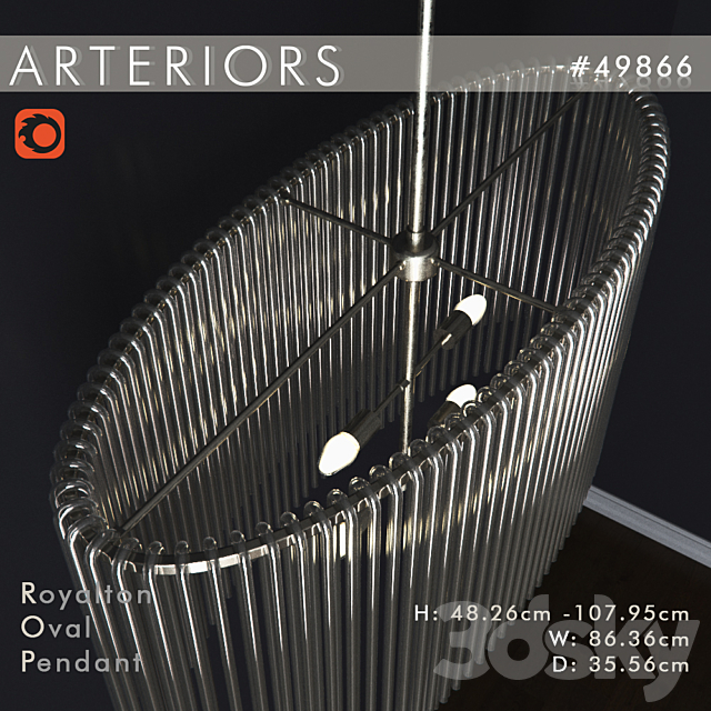 Arteriors Royalton Oval Pendant 3DSMax File - thumbnail 2