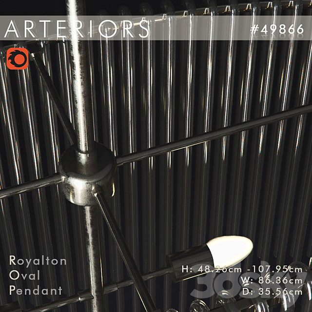 Arteriors Royalton Oval Pendant 3DSMax File - thumbnail 3