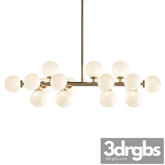 Arya 16-light satin gold chandelier 3dsmax Download - thumbnail 1