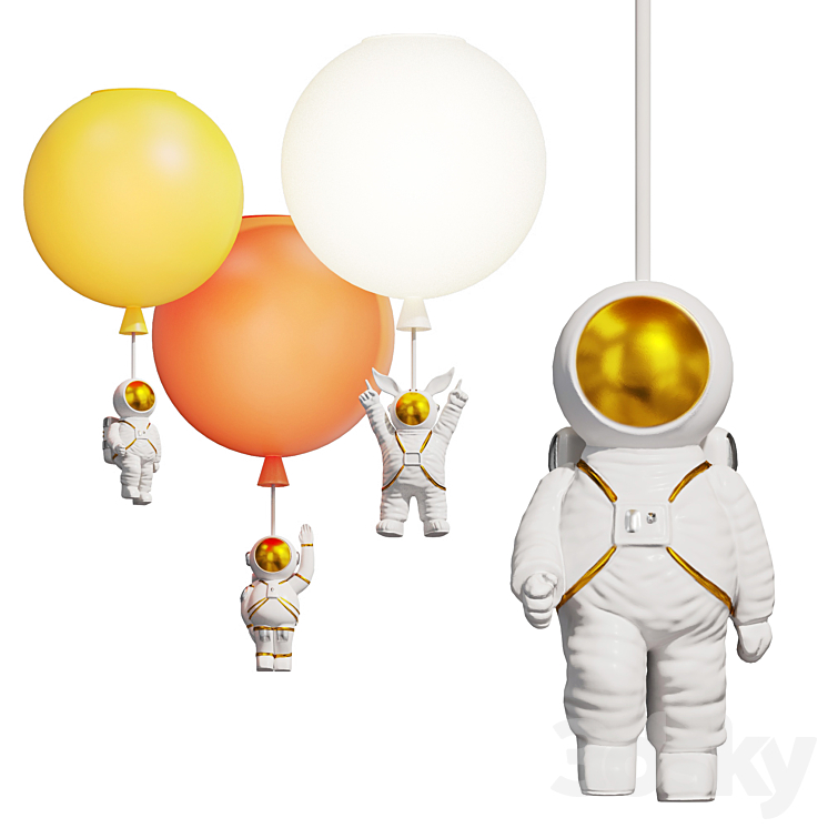 Astronaut lamp MERCURY 3DS Max Model - thumbnail 1