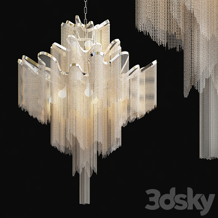 Atlantis Chandelier chain lamp 3DS Max Model - thumbnail 1