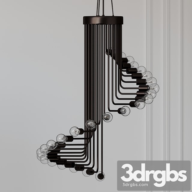 Ava – modern nordic spiral chandelier 3dsmax Download - thumbnail 1