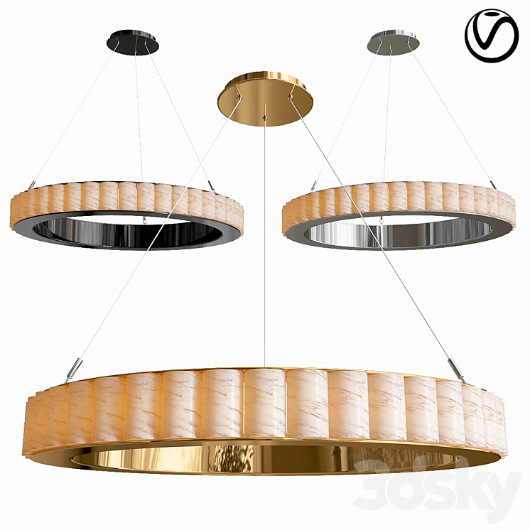 Avalon chandelier 3DS Max Model - thumbnail 1