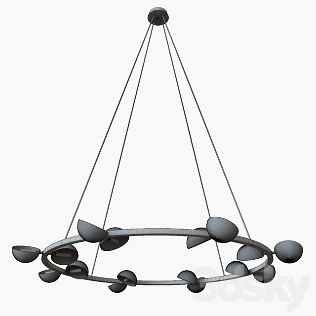 Avion round 16 lights chandelier 3DS Max Model - thumbnail 3