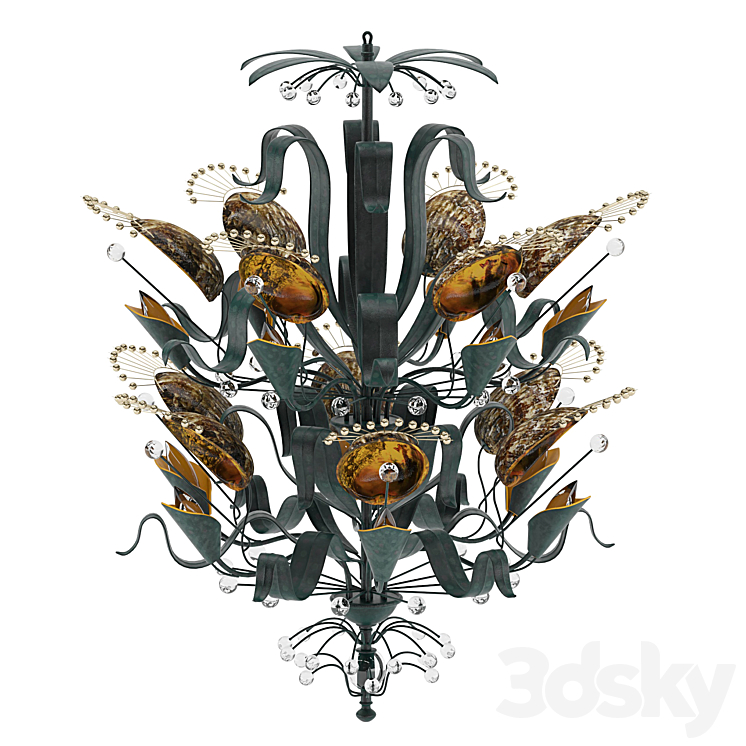 BAKER Chandelier Abalone 3DS Max Model - thumbnail 1