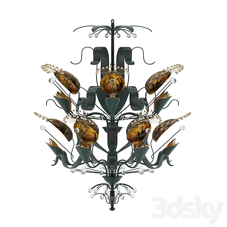 BAKER Chandelier Abalone 3DS Max Model - thumbnail 2