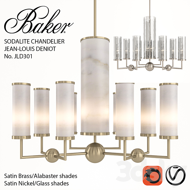 Baker No. JLD301 Sodalite Chandelier 3DSMax File - thumbnail 1