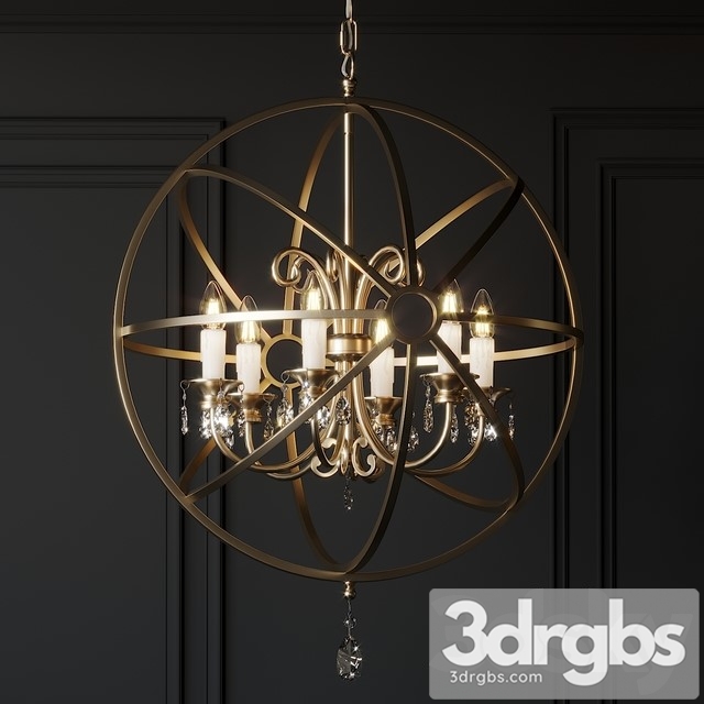 Ballard Design Nicolette Crystal Orb Chandelier 3dsmax Download - thumbnail 1