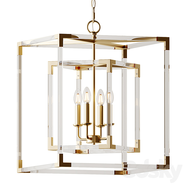 Ballard Designs Phoebe Acrylic Chandelier 3DS Max Model - thumbnail 1