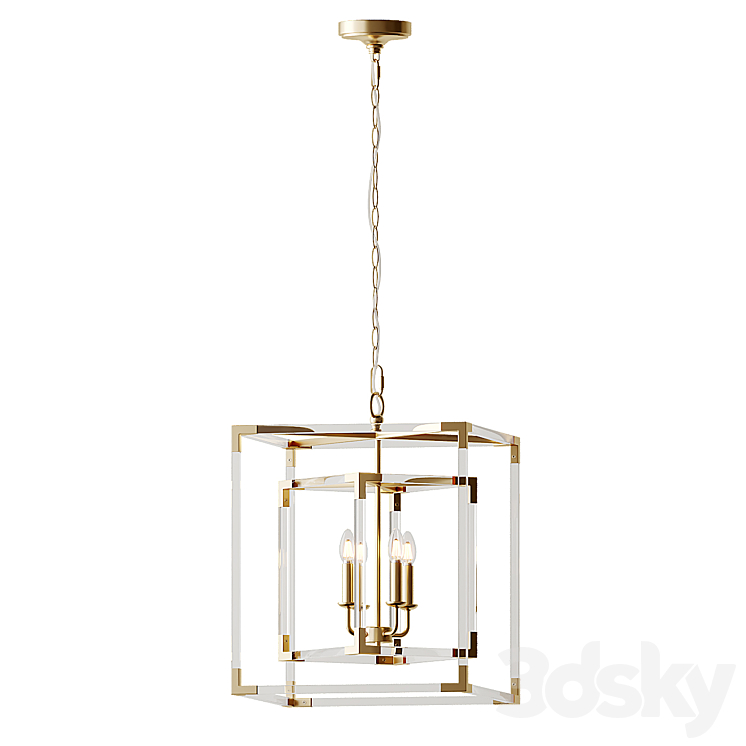 Ballard Designs Phoebe Acrylic Chandelier 3DS Max Model - thumbnail 2