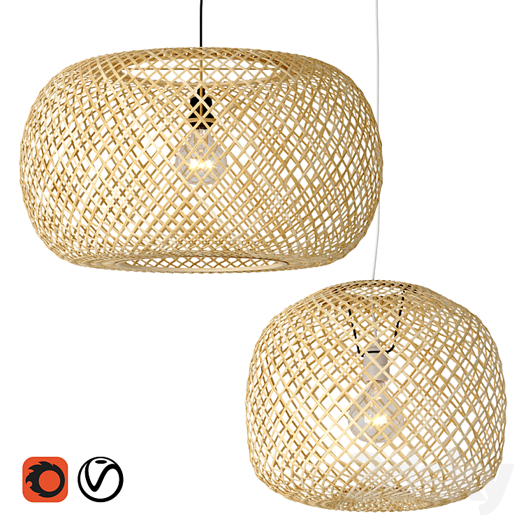 Bamboo chandelier La Redoute Ezia 3DS Max Model - thumbnail 1