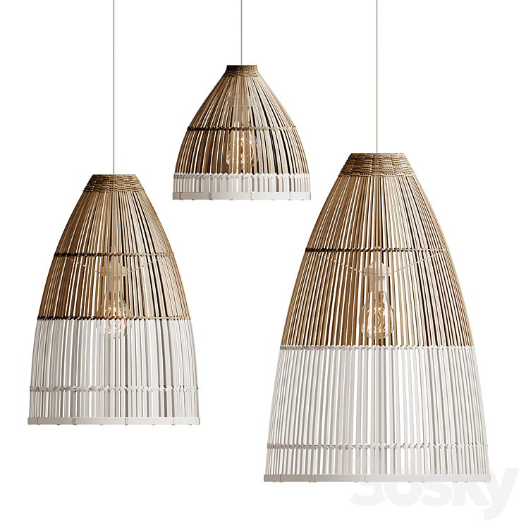 bamboo lampshade model 3DS Max Model - thumbnail 2