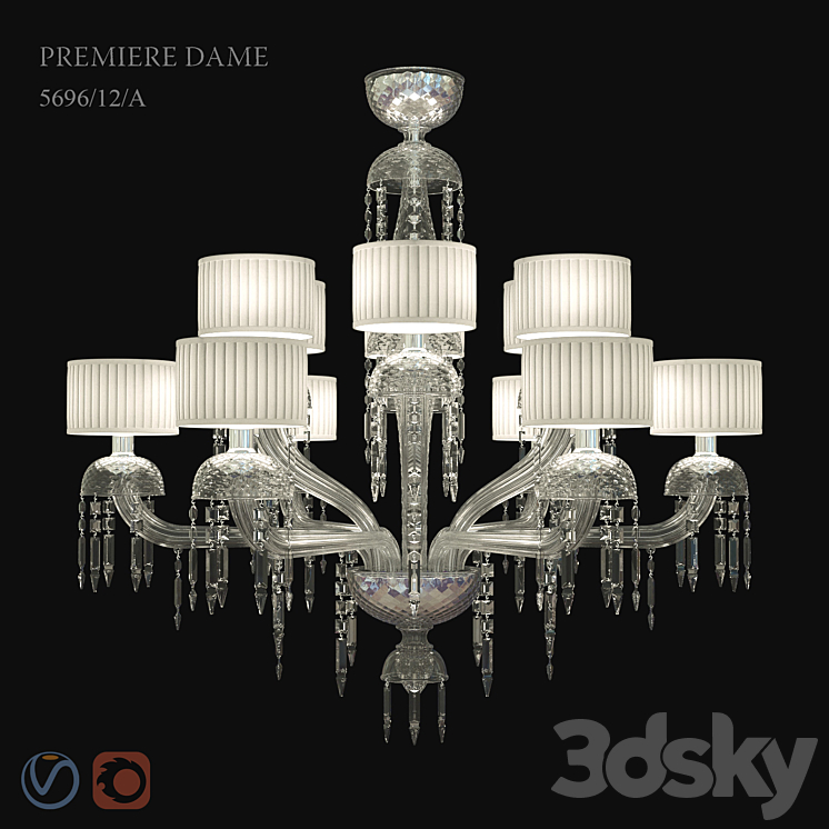 Barovier & Toso Chandelier Premiere Dame 5696\/12 \/ A 3DS Max Model - thumbnail 1