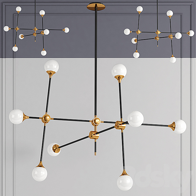 Baton Chandelier Large Chandelier 3DSMax File - thumbnail 1