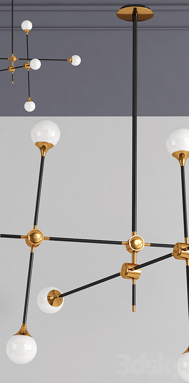 Baton Chandelier Large Chandelier 3DSMax File - thumbnail 2