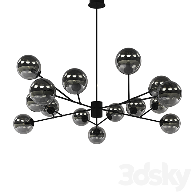 Beacon Lucci Decor Orion 15 Light Pendant in Black Smoke 3DSMax File - thumbnail 1