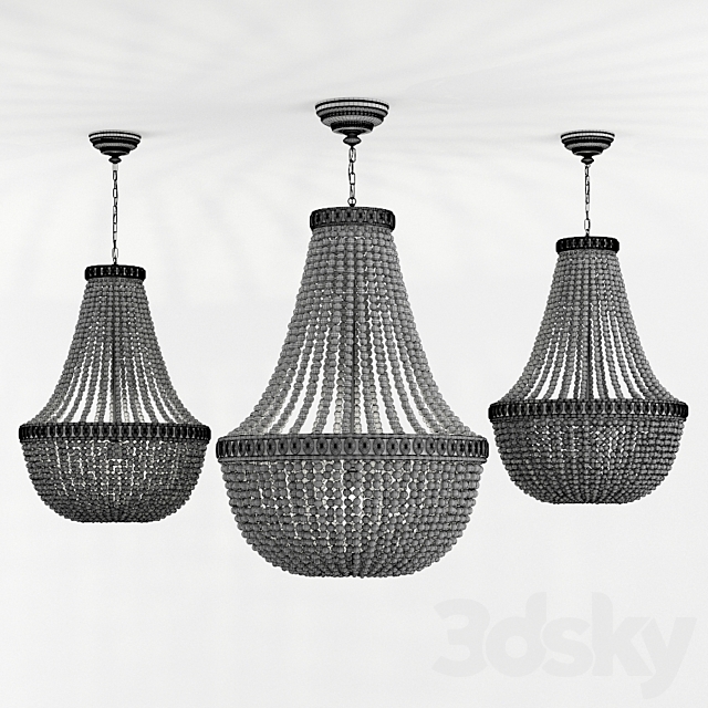 Beaded chandelier _ CHANDELIER with BEADs 3DS Max Model - thumbnail 2