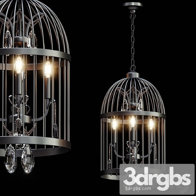 Beautiful bird cage chandelier 3dsmax Download - thumbnail 1