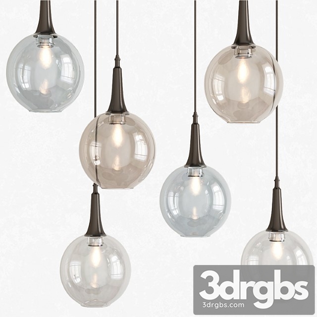 Beckett trio pendant by currey and company 3dsmax Download - thumbnail 1