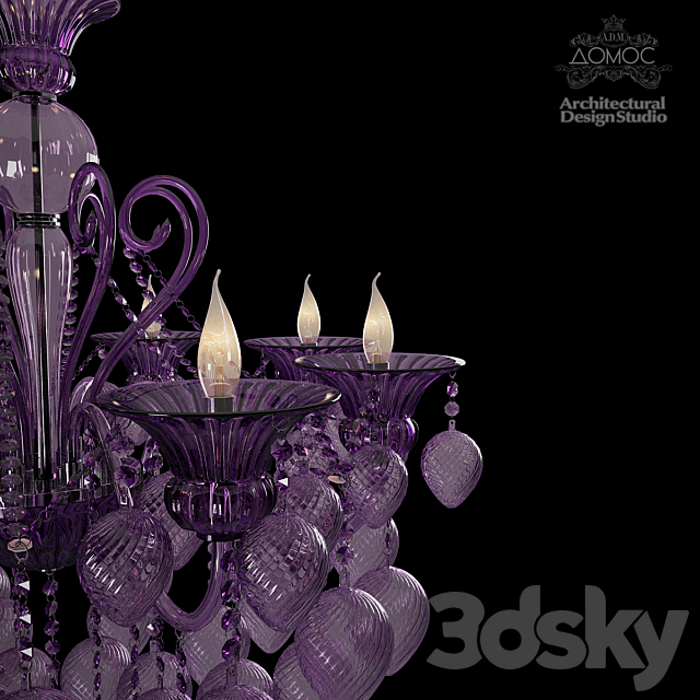 Bella Vetro 8 Light Chianti Chandelier 3DS Max Model - thumbnail 2