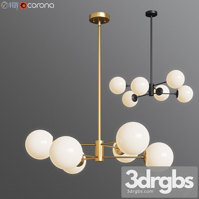 Bellago 6-light chandelier allmodern 3dsmax Download - thumbnail 1