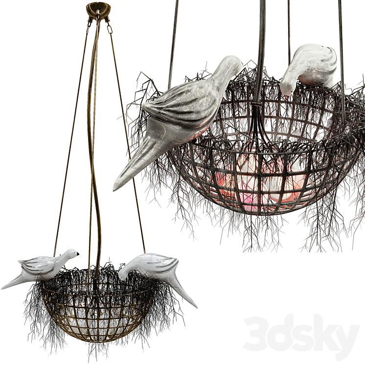 Bird Nest Pendant Light 3DS Max Model - thumbnail 1