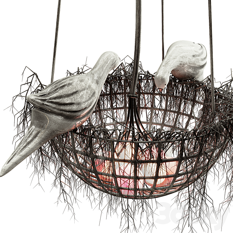 Bird Nest Pendant Light 3DS Max Model - thumbnail 2