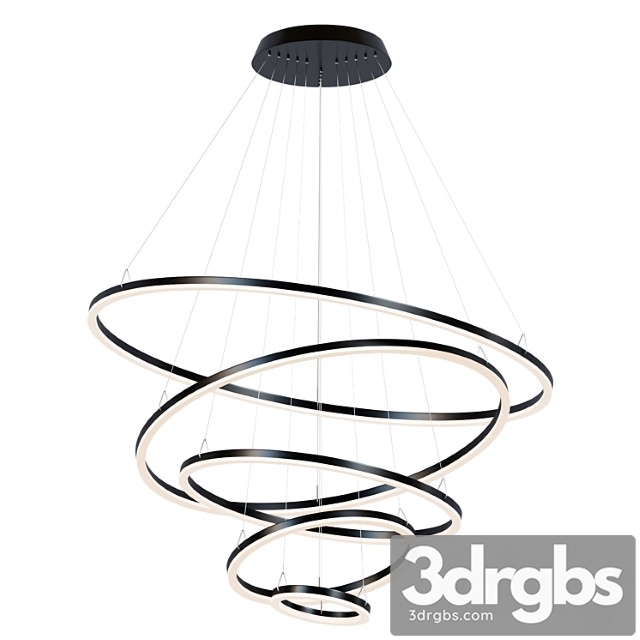 Black modern chandelier light light santurn ii led collection pendant light cord adjustable brushed aluminum round lighted chandelier - thumbnail 1