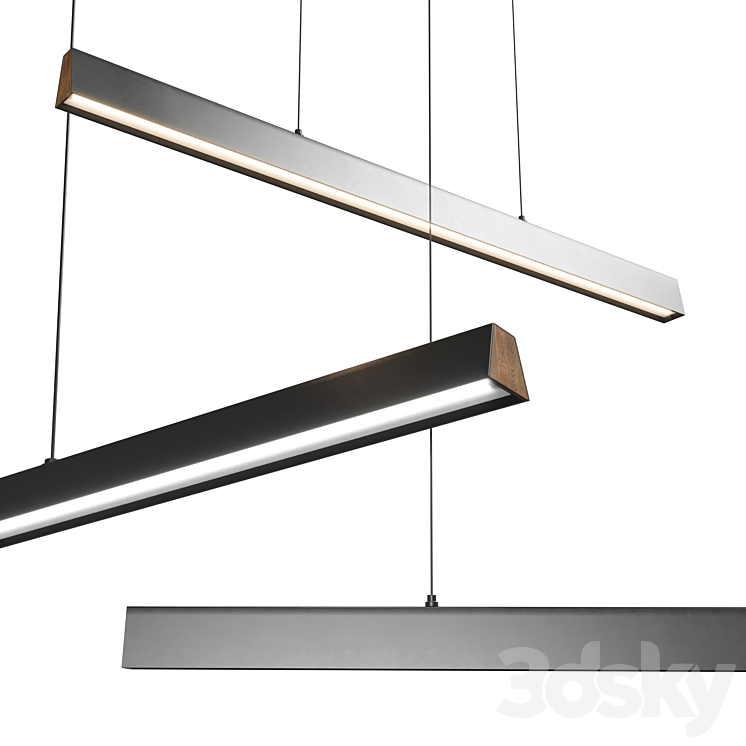 Blackjack Lighting Flair Kitchen Island Linear LED Pendant 3DS Max Model - thumbnail 1