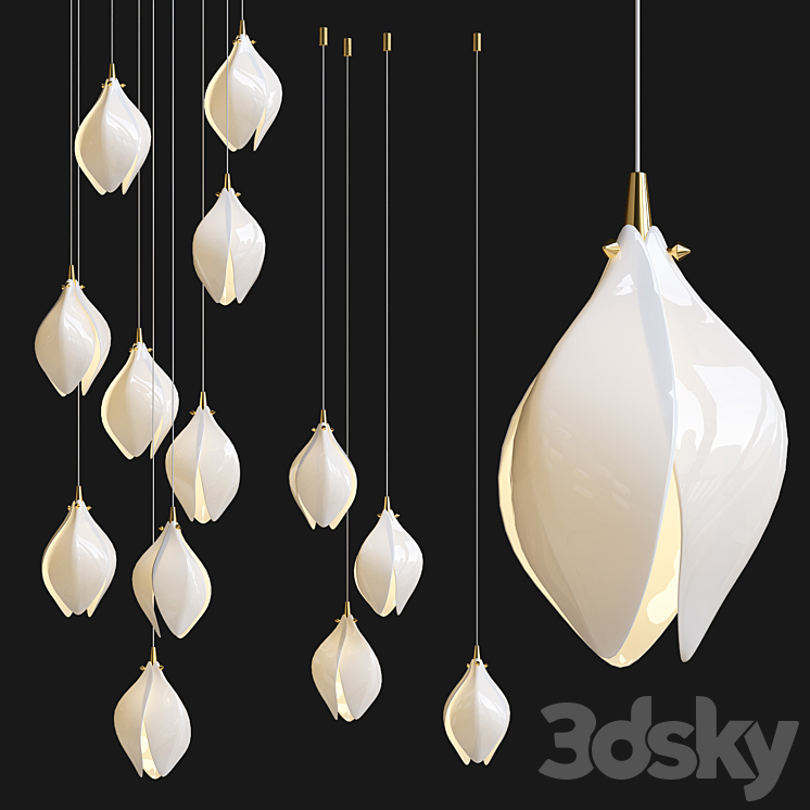 Bloom Pendant 931 lights 3DS Max Model - thumbnail 1