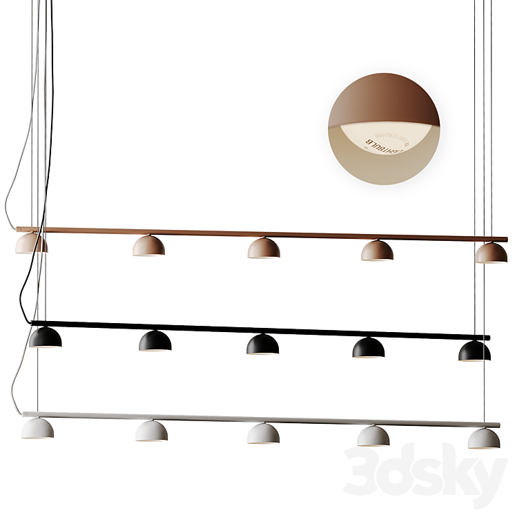 Blush Rail 5 Ceiling Lamp from Northern 3DS Max Model - thumbnail 3