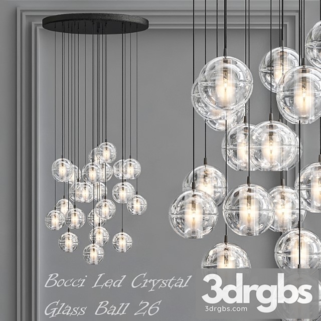 Bocci led crystal glass ball 26 designed by omer arbel in 2005_3 3dsmax Download - thumbnail 1